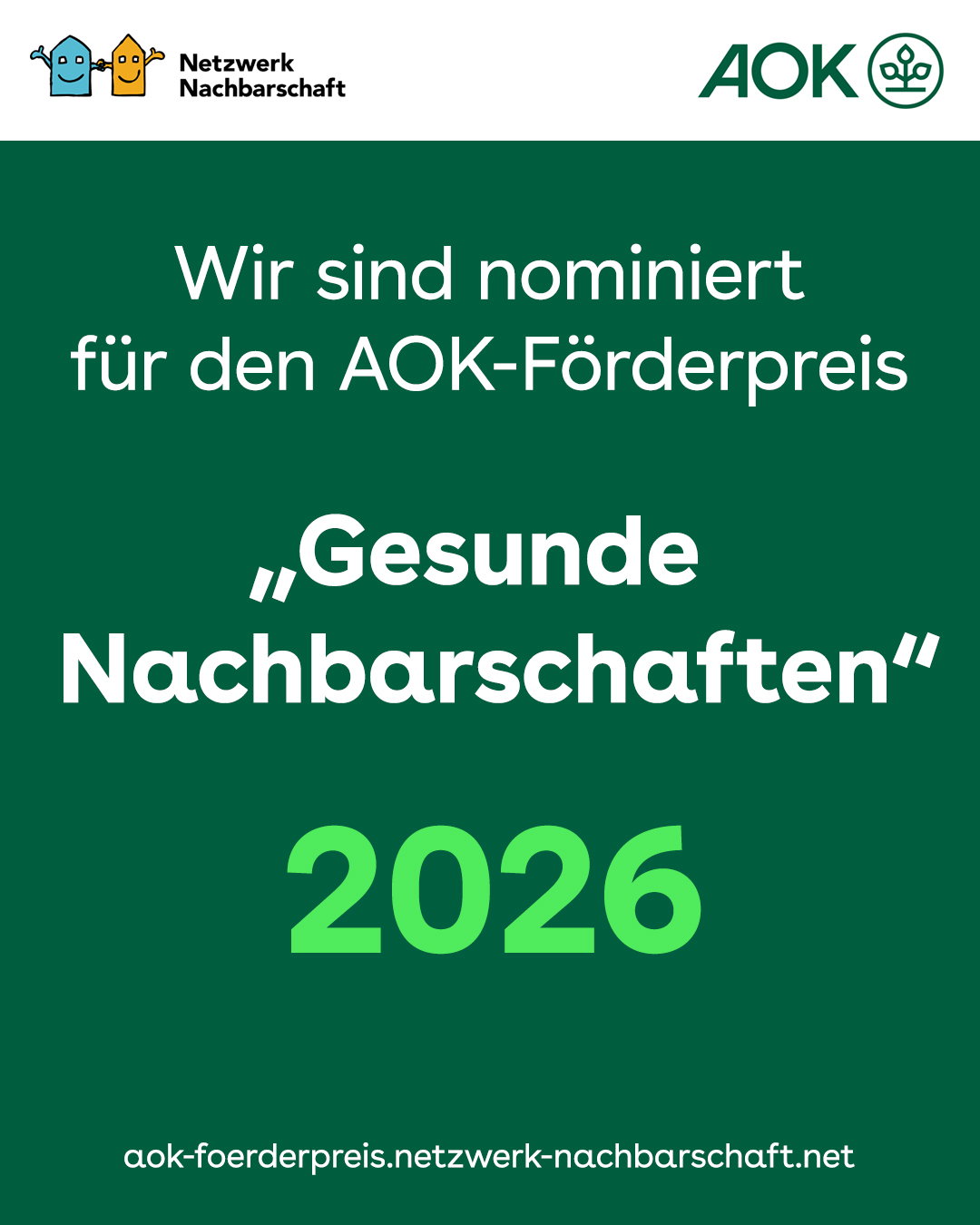 AOK-Förderpreis Gesunde Nachbarschaften – Nominierung